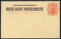 Niger Coast 1890's 1d UPU printed postcard for GB Great Britain & Ireland opt'd Niger Coast Protectorate, very fine§