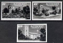 St Vincent 1976 Christmas 35c, 45c & $1.25 imperf photographic proofs a SG 494, 5 & 7