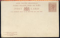 Turks & Caicos Islands 1.5d + 1.5d reply paid p/stat card unused, reply stained on back & trimmed o/w fine