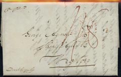 GB Great Britain 1837 pre-stamp Edinburgh to Wigton rated 1/8 endorsed 'pp'd' and 'double only' in m/s