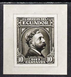 Ecuador 1942 photographic essay of Dr Toral 10c (as SG 650) plus copy of the text from De La Rue archive book relating to the problems with this issue due to their factory being bombed.