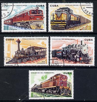 Cuba 1975 Evolution of Railways cto set of 5, SG 2242-46*