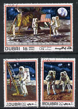 Dubai 1969 Man on the Moon cto set of 3, SG 346-48*