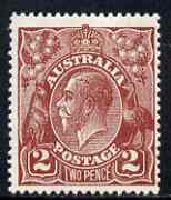 Australia 1924 KG5 Head 2d red-brown fine mounted mint SG78