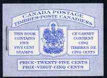 Canada 1954 Booklet 25c blue cover (QEII) stapled SG SB53