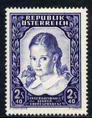 Austria 1952 International Children's Correspondence unmounted mint SG1240