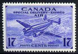 Canada 1942-43 Special Delivery 17c blue (Lockheed) mtd mint, SG S14