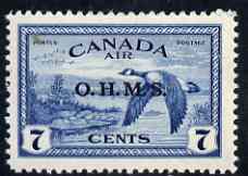 Canada 1949 Official 7c Canada Geese overprinted 'OHMS' mtd mint SG O171