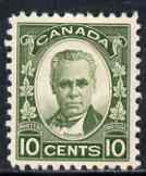 Canada 1931 Cartier 10c olive fine mtd mint SG 312