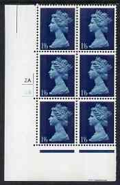 GB Great Britain 1967-70 Machin 1s6d cyl 2A2B block of 6 unmounted mint