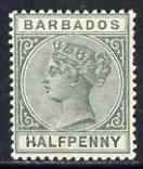 Barbados 1882-86 QV 1/2d dull green Crown CA fresh mounted mint but few short perfs SG89