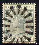 Barbados 1882-86 QV 4d grey Crown CA fine used SG 97