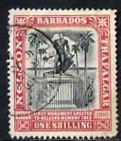 Barbados 1906 Nelson Centenary 1s Crown CC used SG 151