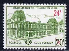 Belgium 1961 Railway Parcel Stamp 24f on 20f Brussels North Station unmounted mint SG P1787