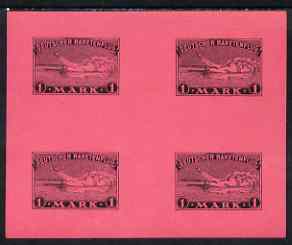 Cinderella - Germany 1933 Rocket Labels 4th issue 1 mark black on red imperf sheetlet of 4 unmounted mint (only 500 sheets printed)