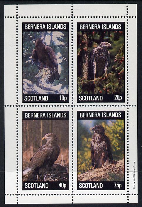 Bernera 1981 Birds of Prey perf,set of 4 values (10p to 75p) unmounted mint