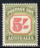 Australia 1953-59 Postage Due 5s very lightly mounted, SG D131