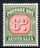 Australia 1958-60 Postage Due 6d very lightly mounted, SG D137