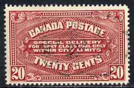Canada 1922 Special Delivery 20c carmine fine used SG S4