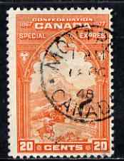 Canada 1927 Special Delivery 20c orange cds used SG S5