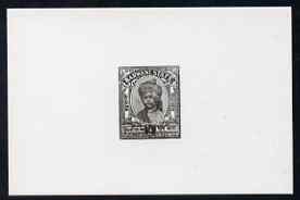 Indian States - Barwani 1932,Die proof of 1/4a in black on white card, as SG32