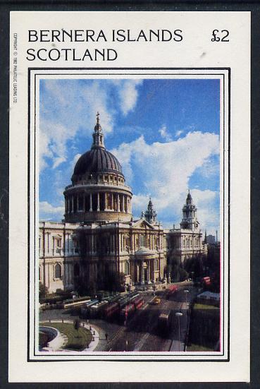 Bernera 1982 London Landmarks (St Pauls Cathedral) imperf deluxe sheet (£2 value) unmounted mint
