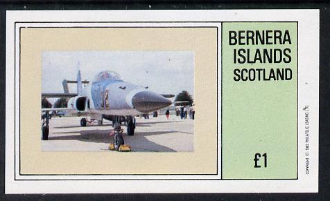 Bernera 1982 Military Jets imperf souvenir sheet (£1 value) unmounted mint