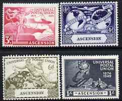 Ascension 1949 KG6 75th Anniversary of Universal Postal Union set of 4 mounted mint, SG52-55