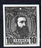 Belgian Congo 1887 photographic print from Sperati's own negative of finished reproduction of 10f, special BPA handstamp on reverse