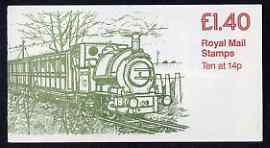 Booklet - GB Great Britain 1979-81 Industrial Archaeology Series #6 (Talyllyn Railway) £1.40 folded booklet with cyl number in margin at left SG FM2A
