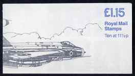 Booklet - GB Great Britain 1979-81 Military Aircraft #6 (Lightning & Vulcan) £1.15 folded booklet with cyl number in margin at left SG FI2A