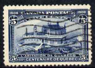 Canada 1908 Quebec Tercentenary 5c used with wavy line cancel SG 191