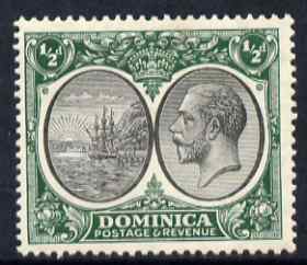 Dominica 1923-33 KG5 Badge 1/2d black & green mounted mint SG 71