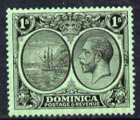 Dominica 1923-33 KG5 Badge 1s black on emerald mounted mint SG 83