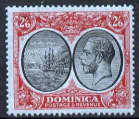Dominica 1923-33 KG5 Badge 2s6d black & red on blue mounted mint SG 85