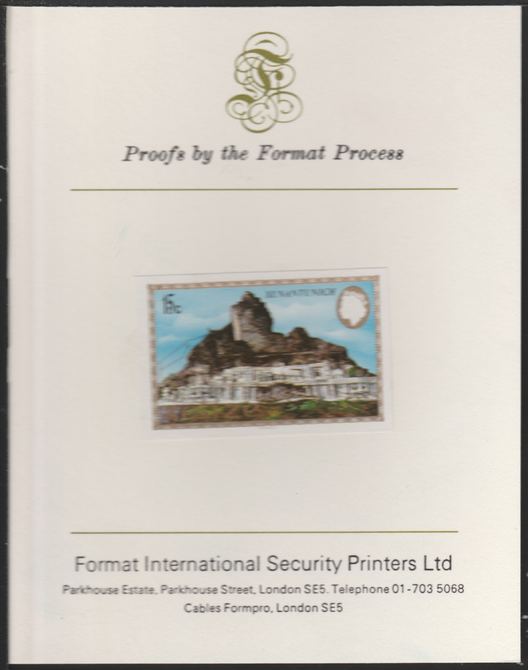 Belize 1983 Maya Monuments 15c Xunantunich imperf proof mounted on Format International proof card, as SG 748