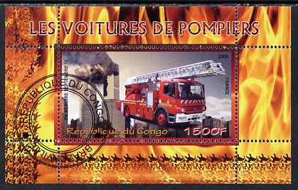 Congo 2009 Fire Engines from France perf m/sheet fine cto used