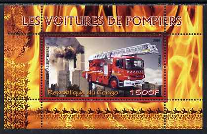 Congo 2009 Fire Engines from France perf m/sheet unmounted mint
