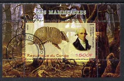 Congo 2009 Jean Baptiste Lamarc (zoologist) & Tatou perf m/sheet fine cto used