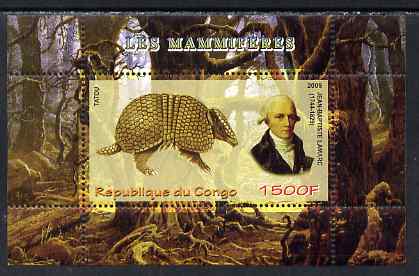 Congo 2009 Jean Baptiste Lamarc (zoologist) & Tatou perf m/sheet unmounted mint