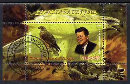 Congo 2009 John Kennedy & Marsh Harrier perf m/sheet fine cto used