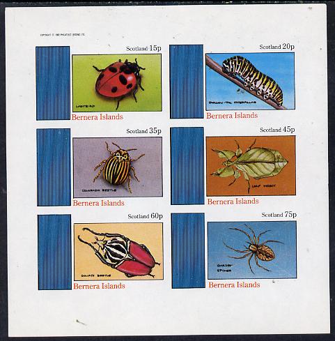 Bernera 1982 Insects (Ladybird, Colorado, Spider etc) imperf,set of 4 values (15p to 75p) unmounted mint