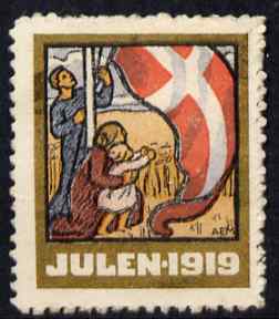 Cinderella - Denmark 1919 Christmas seal unused without gum