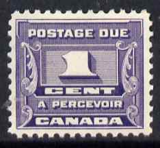 Canada 1906-28 Postage Due 1c mint but gum thinned in few places, SG D1