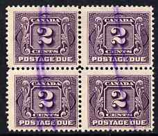 Canada 1906-28 Postage Due 2c block of 4 commercially used, SG D3