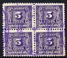 Canada 1930-32 Postage Due 5c block of 4, commercially used, SG D12