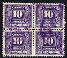 Canada 1930-32 Postage Due 10c block of 4, commercially used, SG D13