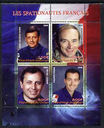 Congo 2009 French Astronauts #2 perf sheetlet containing 4 values unmounted mint