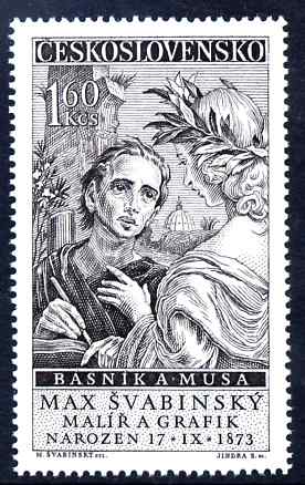 Czechoslovakia 1958 85th Birthday of Dr Max Svabinsky (artist) unmounted mint SG 1049