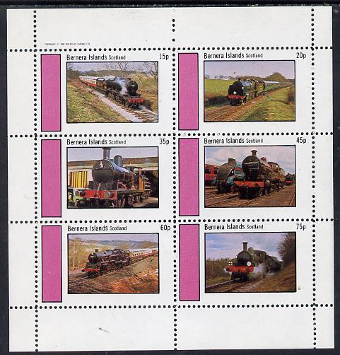 Bernera 1982 Steam Locos #04 perf set of 6 values (15p to 75p) unmounted mint